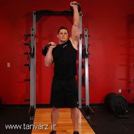 پرس سرشانه با کتل بل متناوب